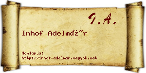 Inhof Adelmár névjegykártya
