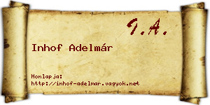 Inhof Adelmár névjegykártya